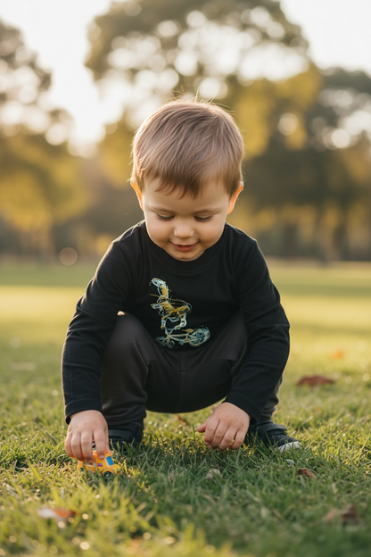 Long Sleeve Cotton Jersey Tee Shirt Black