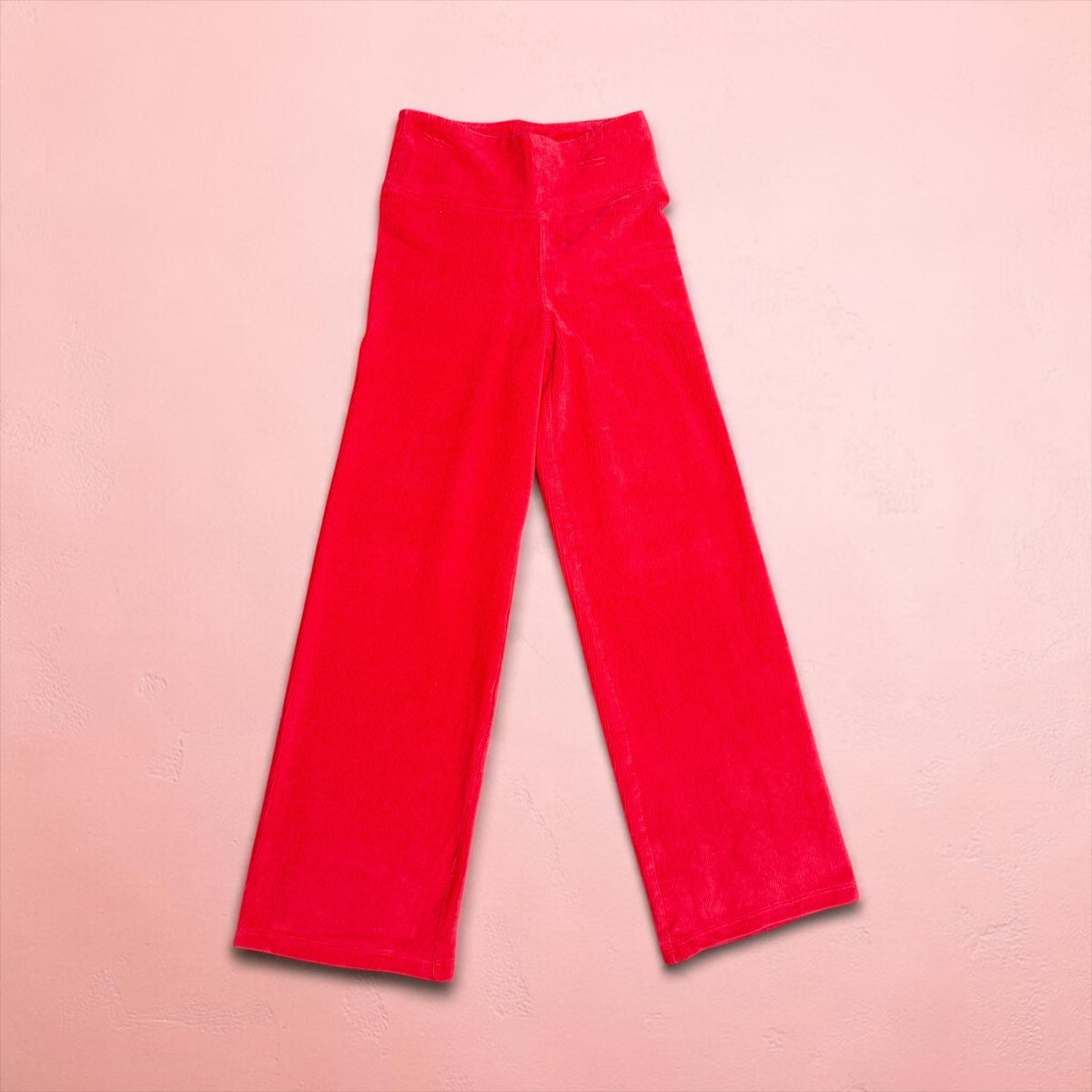 Rib Velour Pants - Red