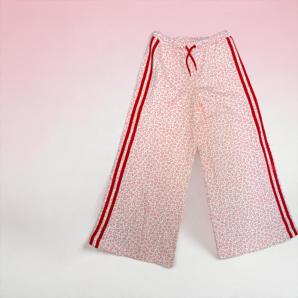 Animal Print Side Taping Wide Leg Pants