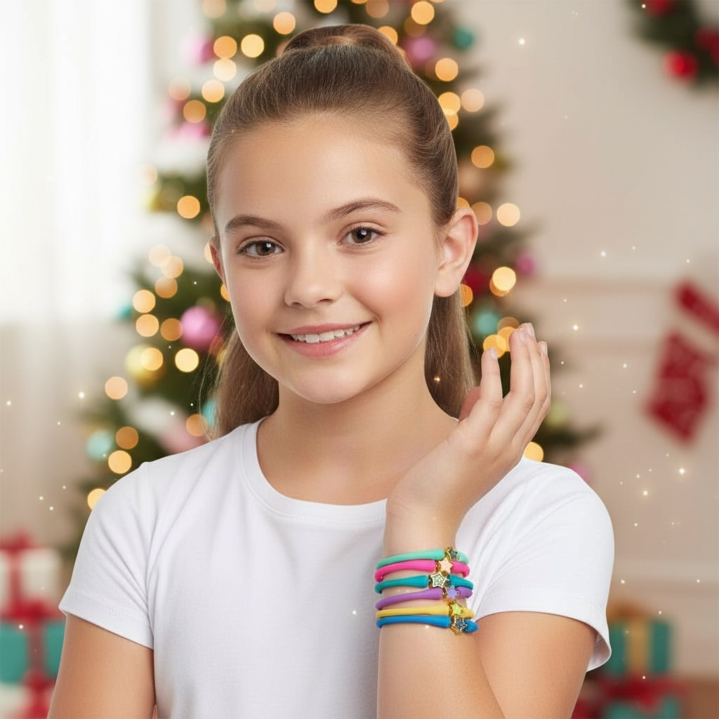 Star Charm Slip-On Silicone Bracelet