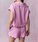FRENCH TERRY SCALLOP HEM SET - Pink