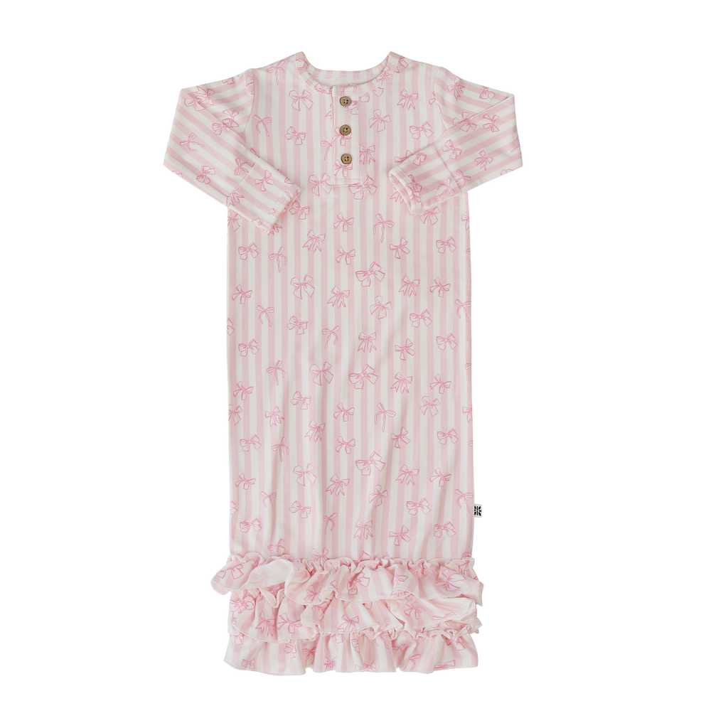 Ruffle Receiving Gown - Tie The Knot