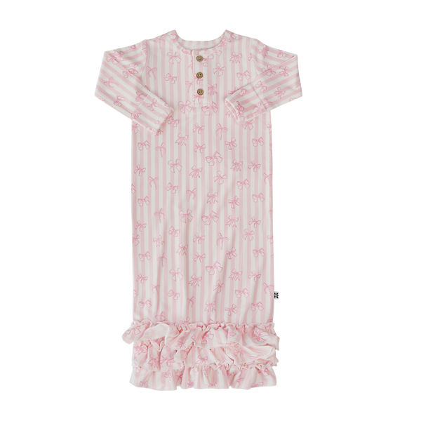 Ruffle Receiving Gown - Tie The Knot