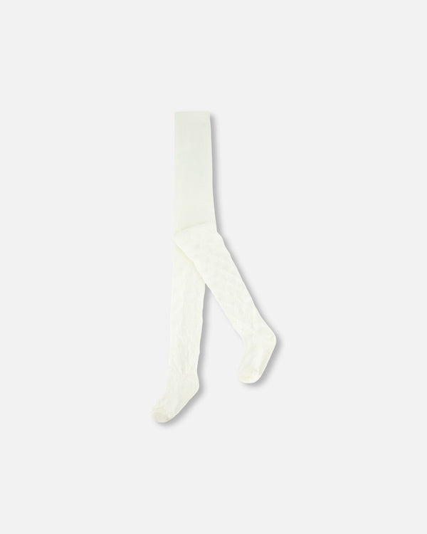 Tights With Bow Jacquard Off White