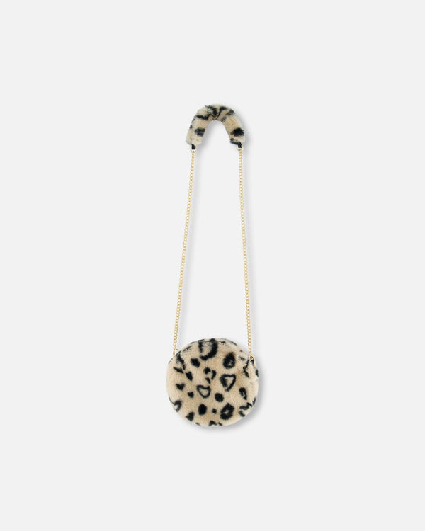 Printed Leopard Faux Fur Shoulder Bag