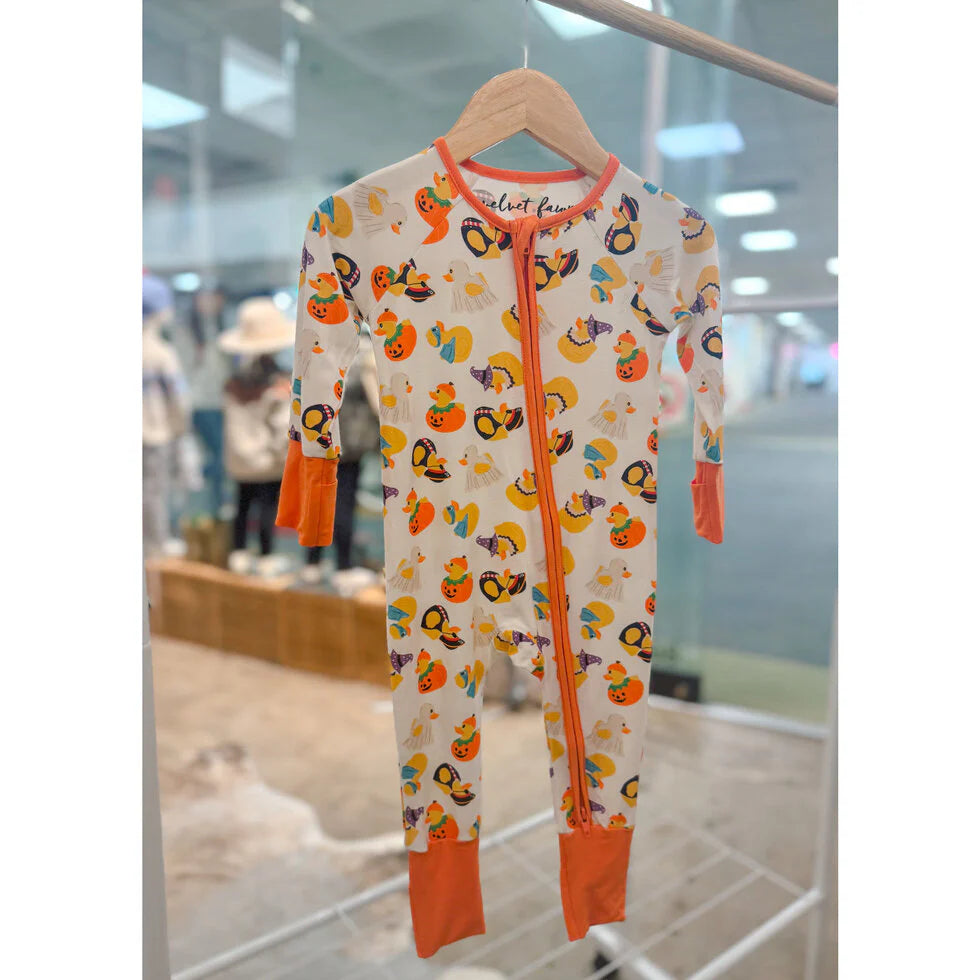 spooky quack-tacular bamboo zipper pajama