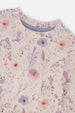 Organic Cotton Pants And Top Set Pink Printed Flowers