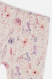 Organic Cotton Pants And Top Set Pink Printed Flowers