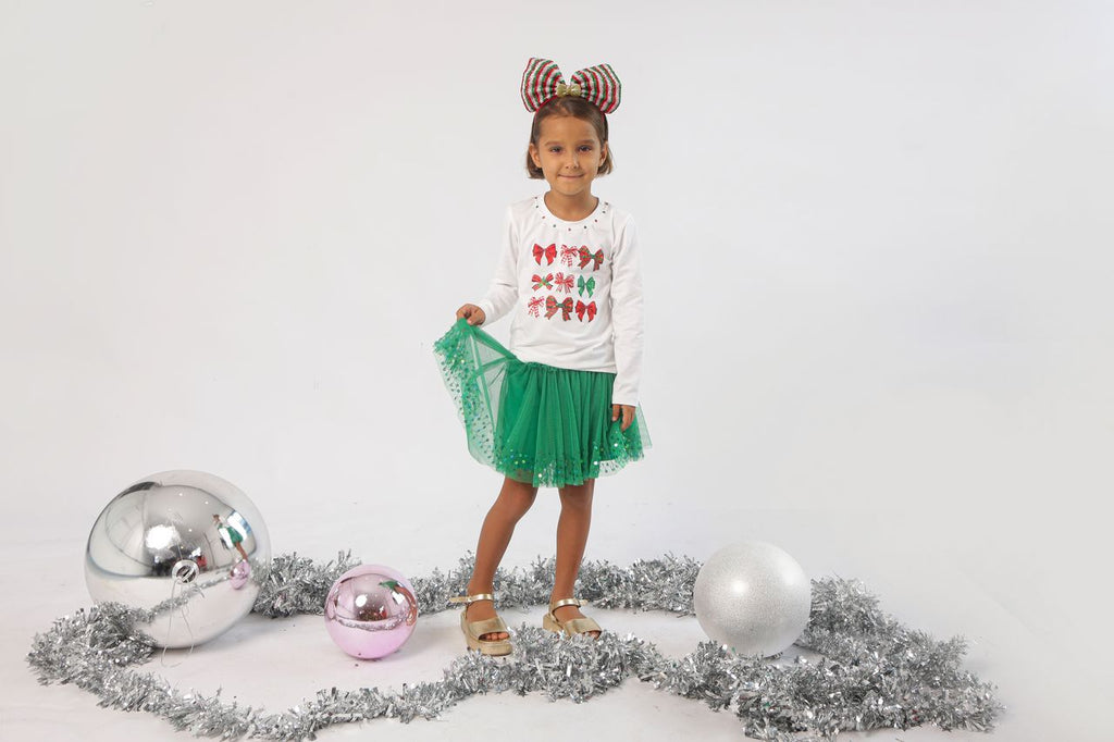 All my Bows LS TEE - White