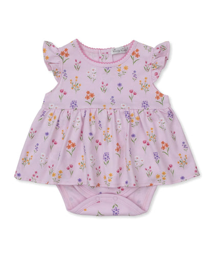 Summer Wildflowers Pink Bodysuit Dress