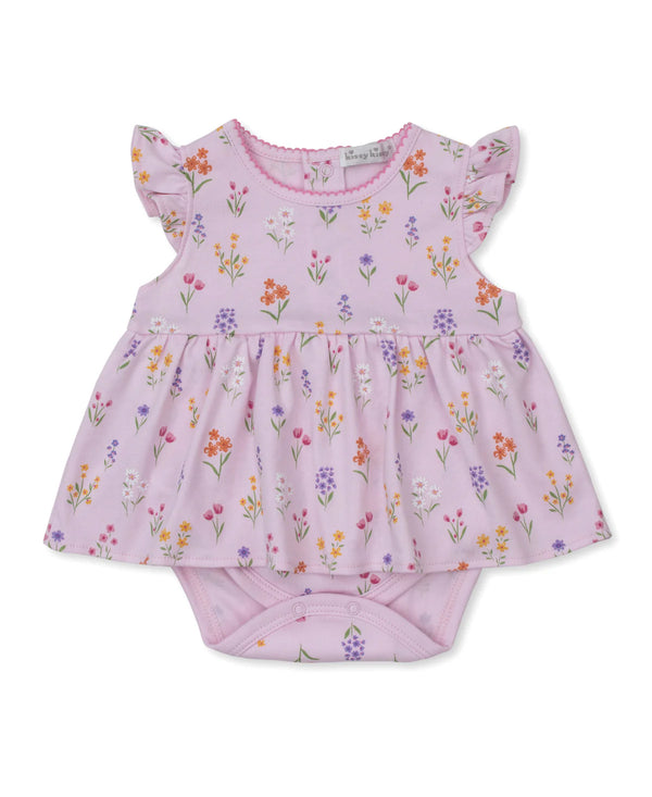 Summer Wildflowers Pink Bodysuit Dress
