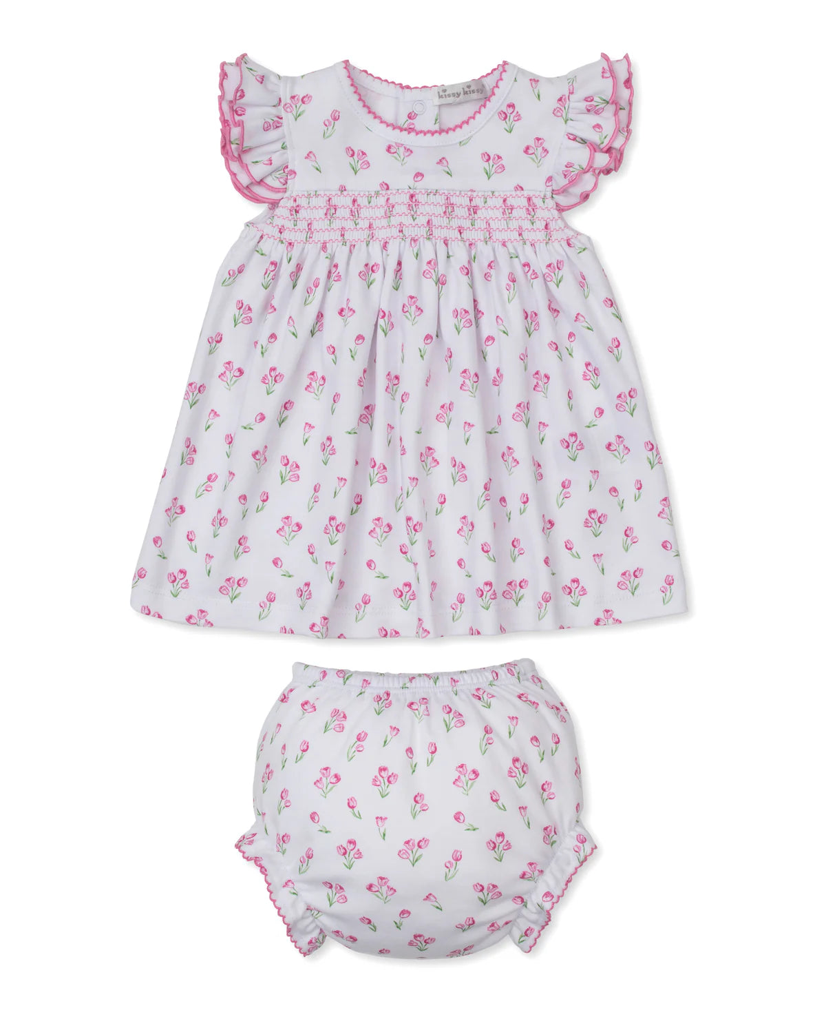 Timeless Tulips White Smocked Dress Set