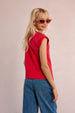 GIRLS KNITTED TEE - Red