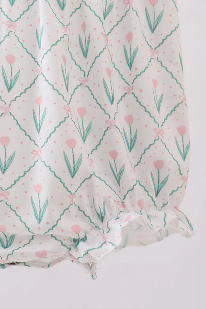 Bunny bow smocked bubble