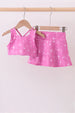 Pink glitter skort set