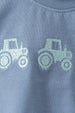 Blue Farm Tractor Embroidered Bubble