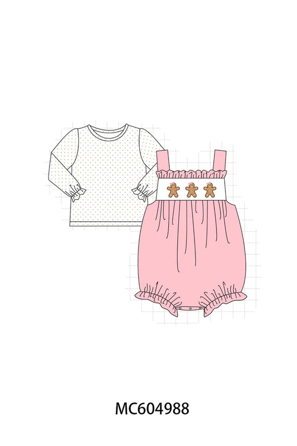Pink Gingerbread Embroidery 2pc Set