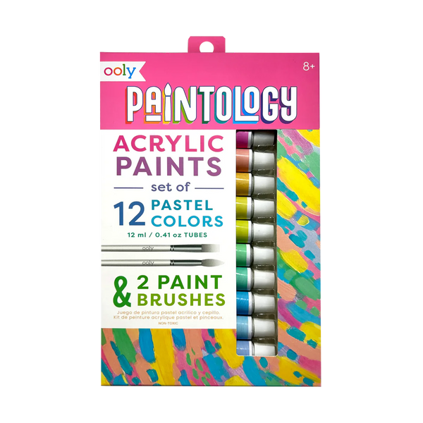 Paintology Acrylic Paints Set - Pastel Colors - Set of 12