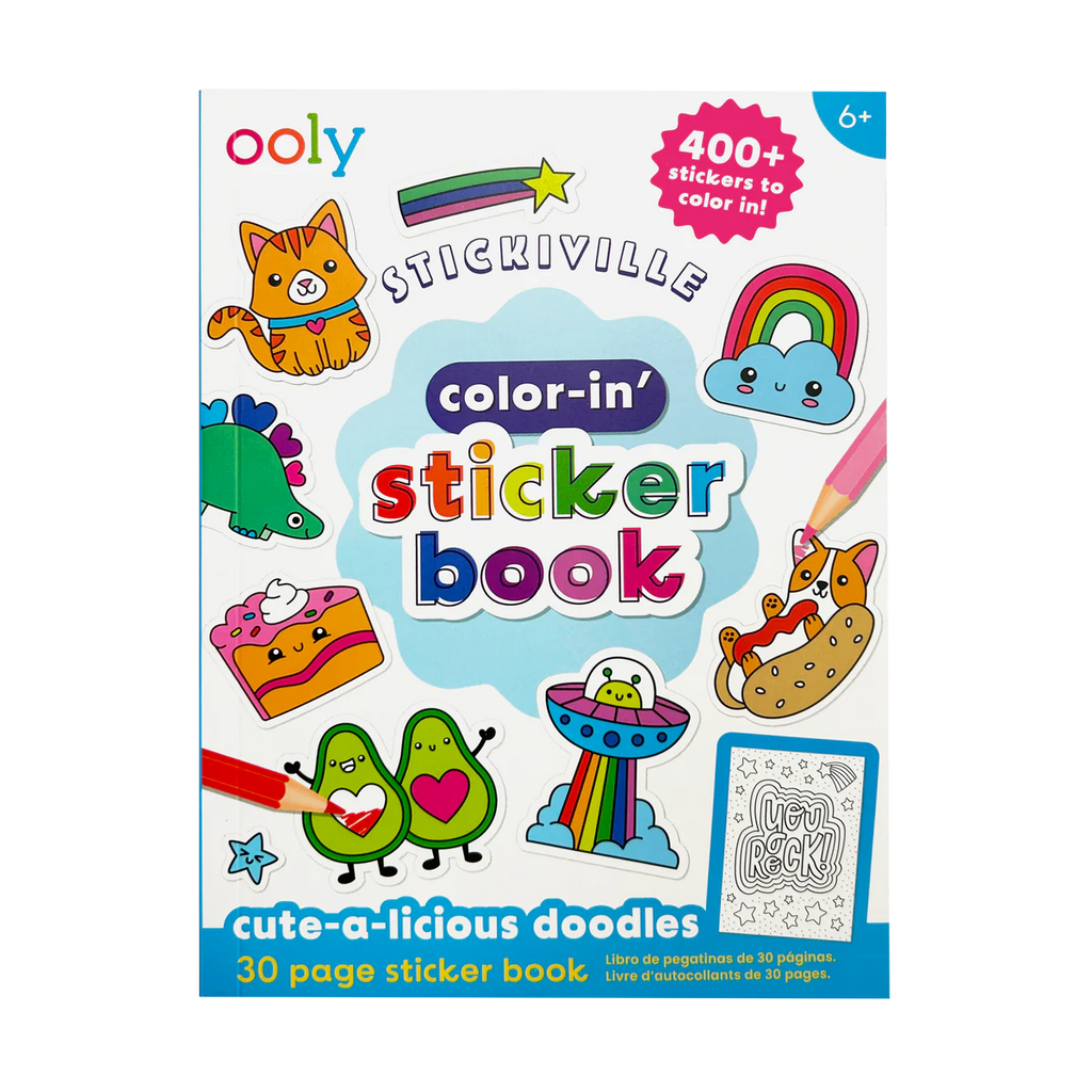 Stickiville Color-In’ Sticker Book: Cute-A-Licious Doodles