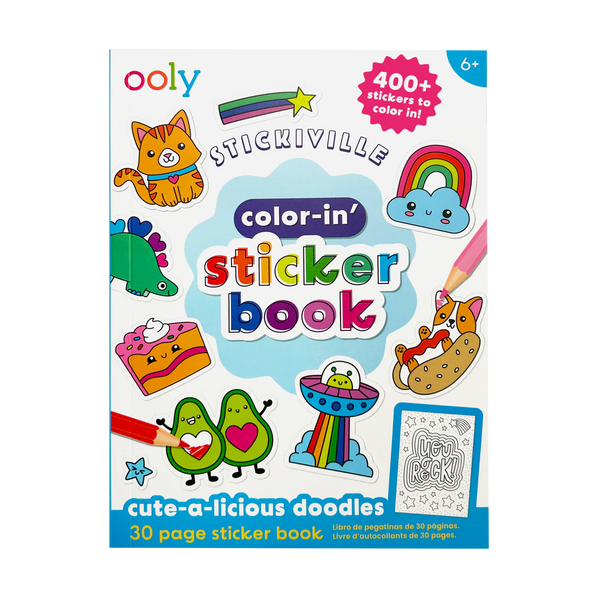 Stickiville Color-In’ Sticker Book: Cute-A-Licious Doodles