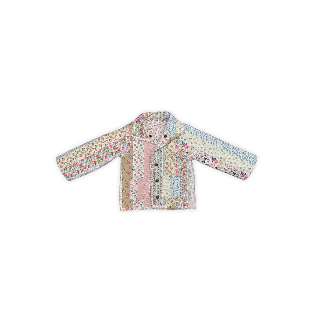 Paige Patchwork Stripe Quilted Snap Jacket