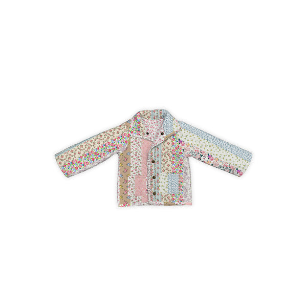 Paige Patchwork Stripe Quilted Snap Jacket