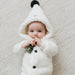 Snow Cute Snowman on Off-White Sherpa Playsuit