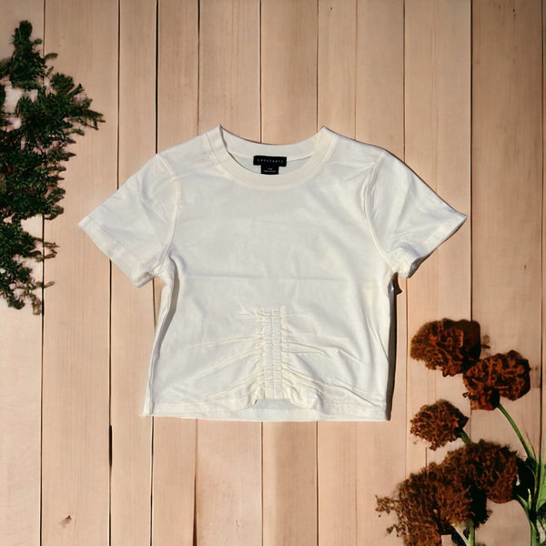 S/SLVE KNIT TOP -CREAM