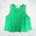 COTTON JERSEY FLARED RACER TANK - SEAWEED