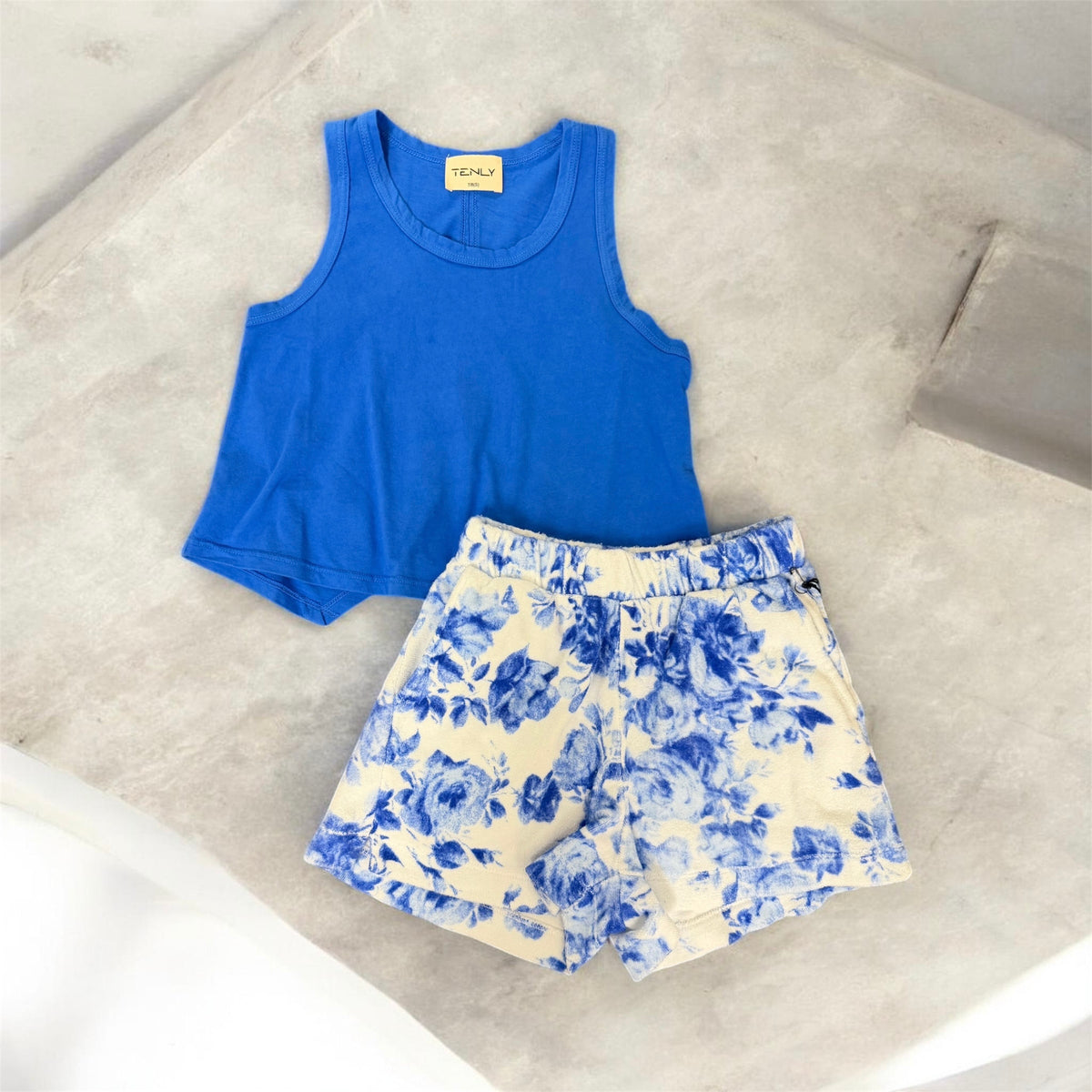PRINTED TERRY CLOTH POOL CLUB SHORTS
