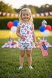 Sleeveless bow flag top shorts kids girls 4th of july outfit
