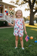 Sleeveless bow flag top shorts kids girls 4th of july outfit