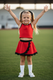 Sleeveless red black scallop girls team active wear set