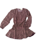 DIGITAL PRINT LANTERN SLEEVE SMOCKED WAIST BLOUSON