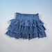 Faux Denim Ruffle Skort