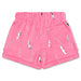 Pink Foil Lightning Plush Shorts