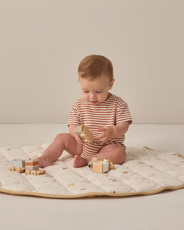 RELAXED BUBBLE ROMPER POPPY STRIPE