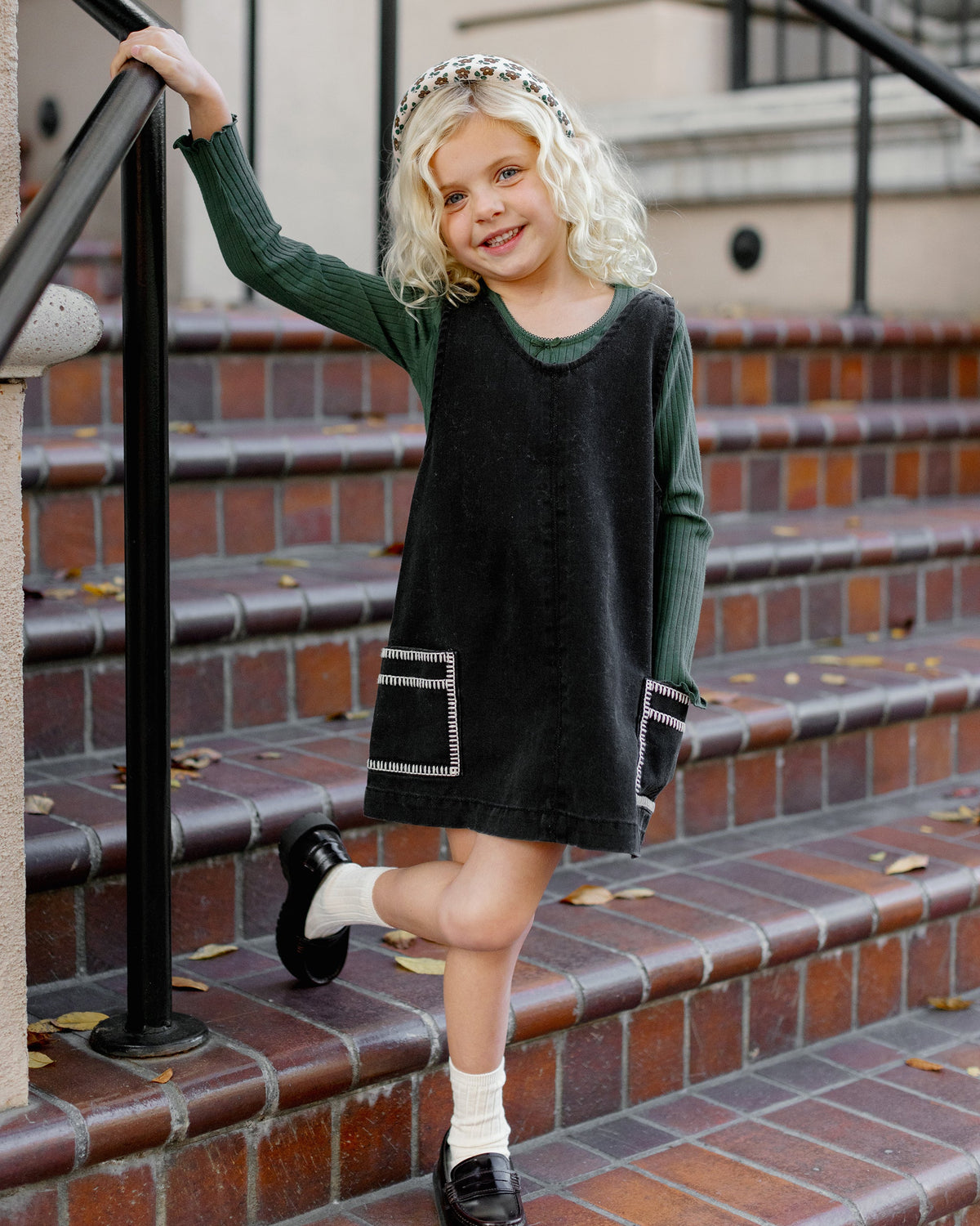 RIBBED LONG SLEEVE || GREEN