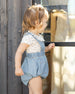 Ruffle Collar Bodysuit Blue Ditsy