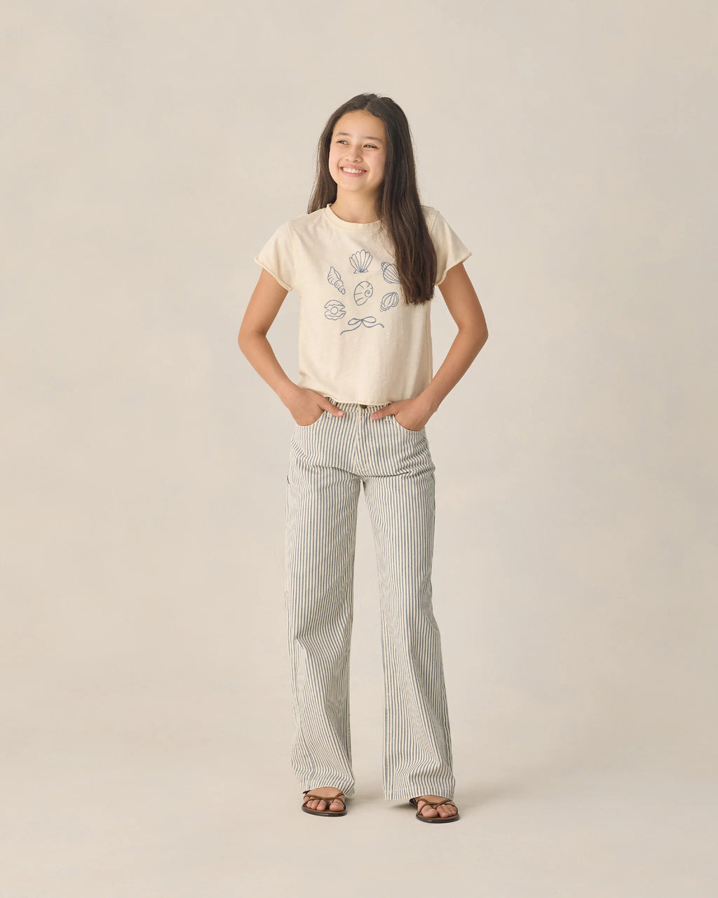Teen Baggy Wide Leg Pant Railroad Stripe