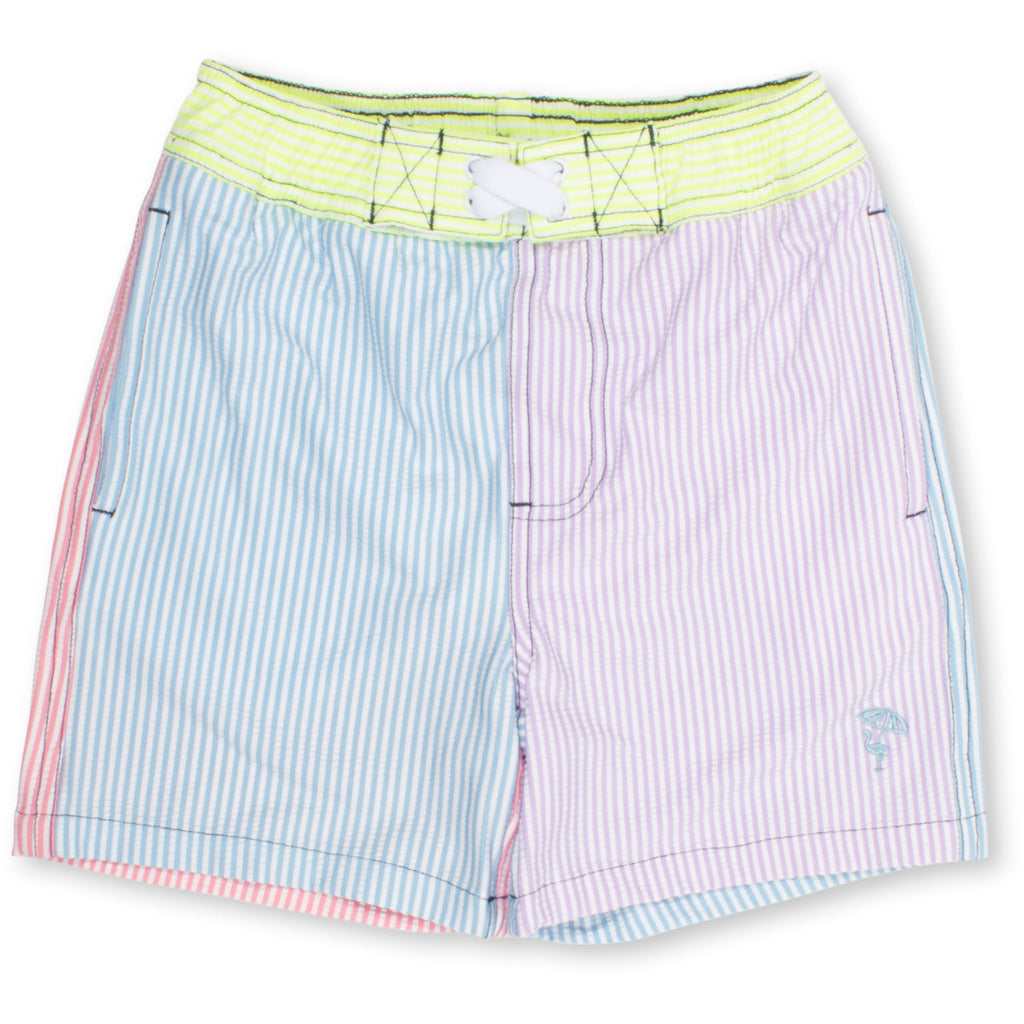 4 Way Stretch Swim Trunk Boys 6m-6 Seersucker Colorblock