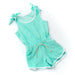 Mint Terry Girls Active Romper