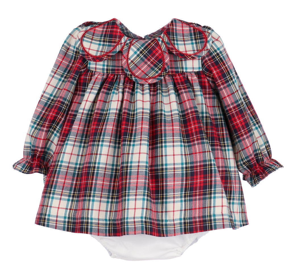 Gingerbread Plaid Petal Float in Red