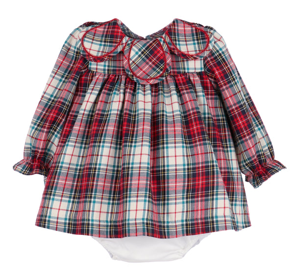 Gingerbread Plaid Petal Float in Red