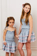 Gemma Pastel-Blue Satin Mini skirt