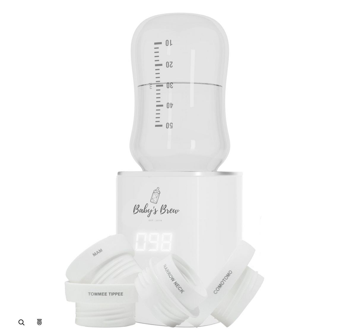 Baby's Brew Portable Bottle Warmer Adapter Set (Warmer + Four Adapters)