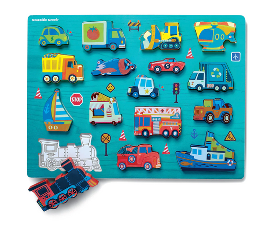 16-Piece Wood Puzzle - Things That Go