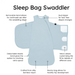 Sleep Bag Swaddler in Fog XS