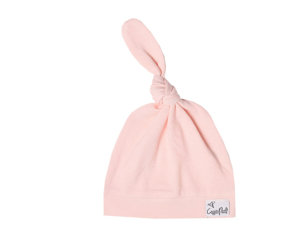 Blush Top knot Hat 0-4mo