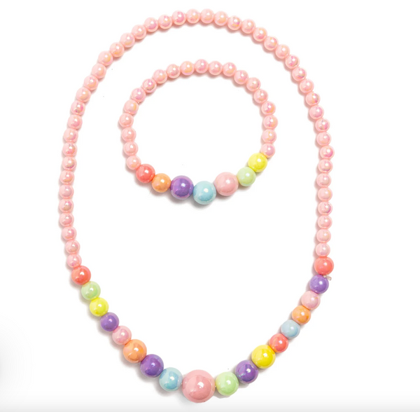 Pearly Pastel Necklace and Bracelet Set